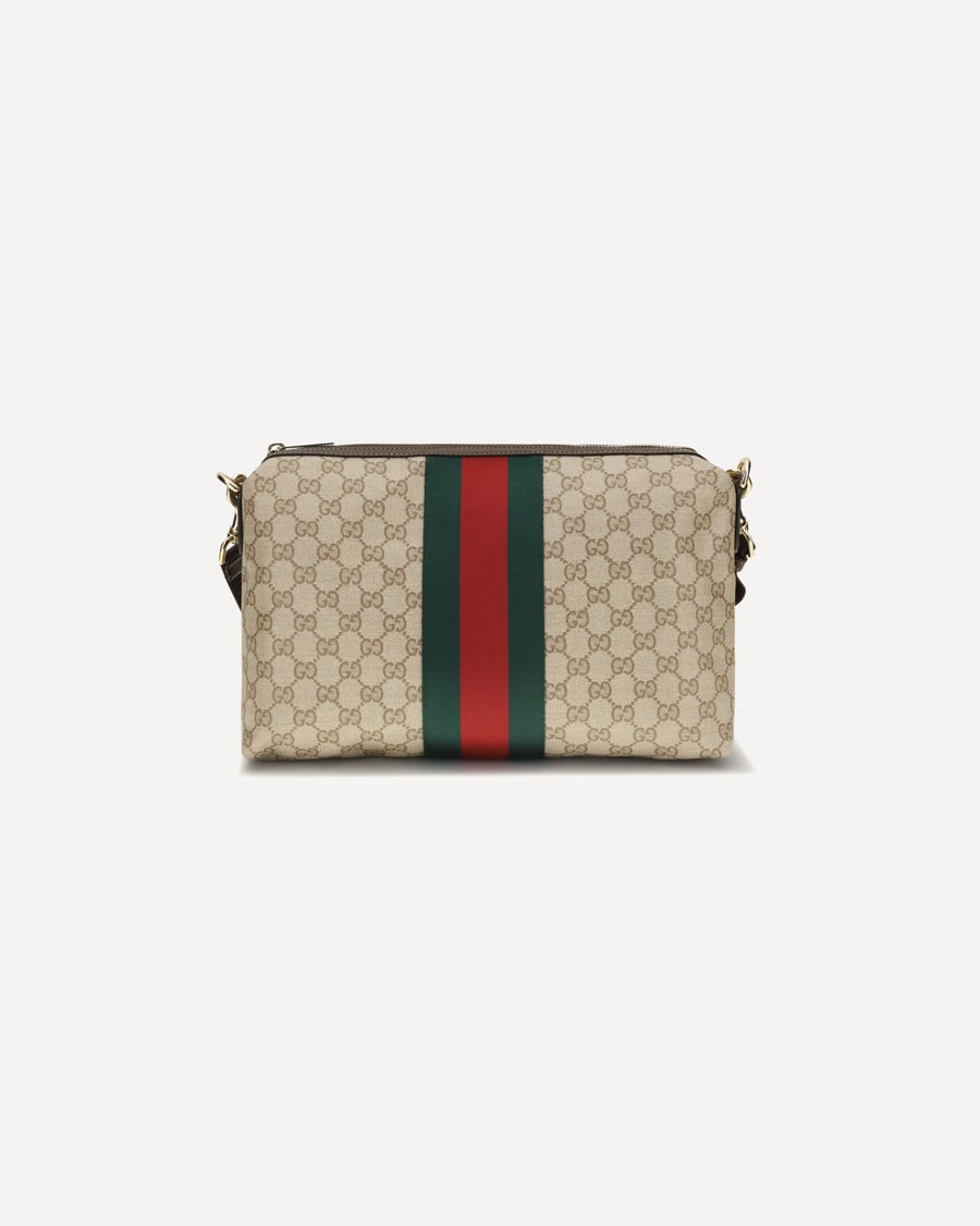Gucci Medium GG Shoulder Bag with Web stripe, view 3