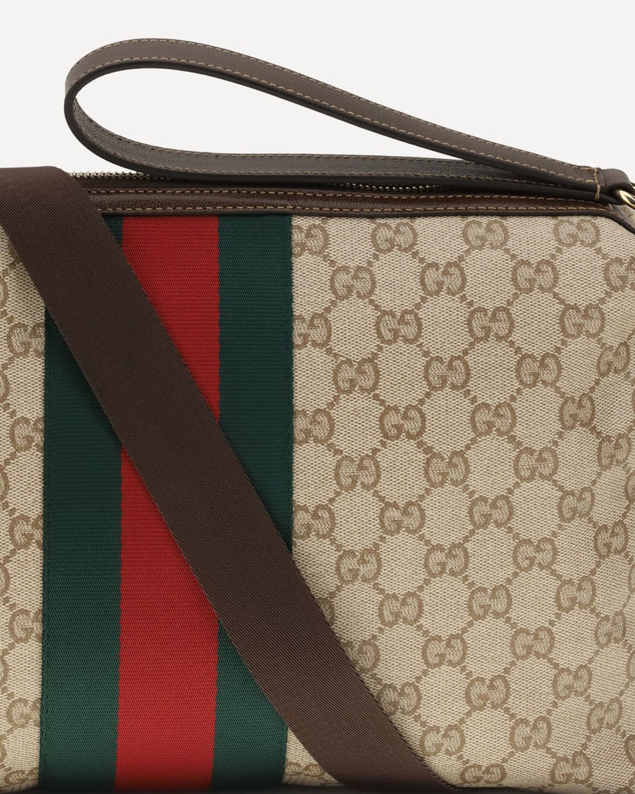 Gucci Medium GG Shoulder Bag with Web stripe, view 6