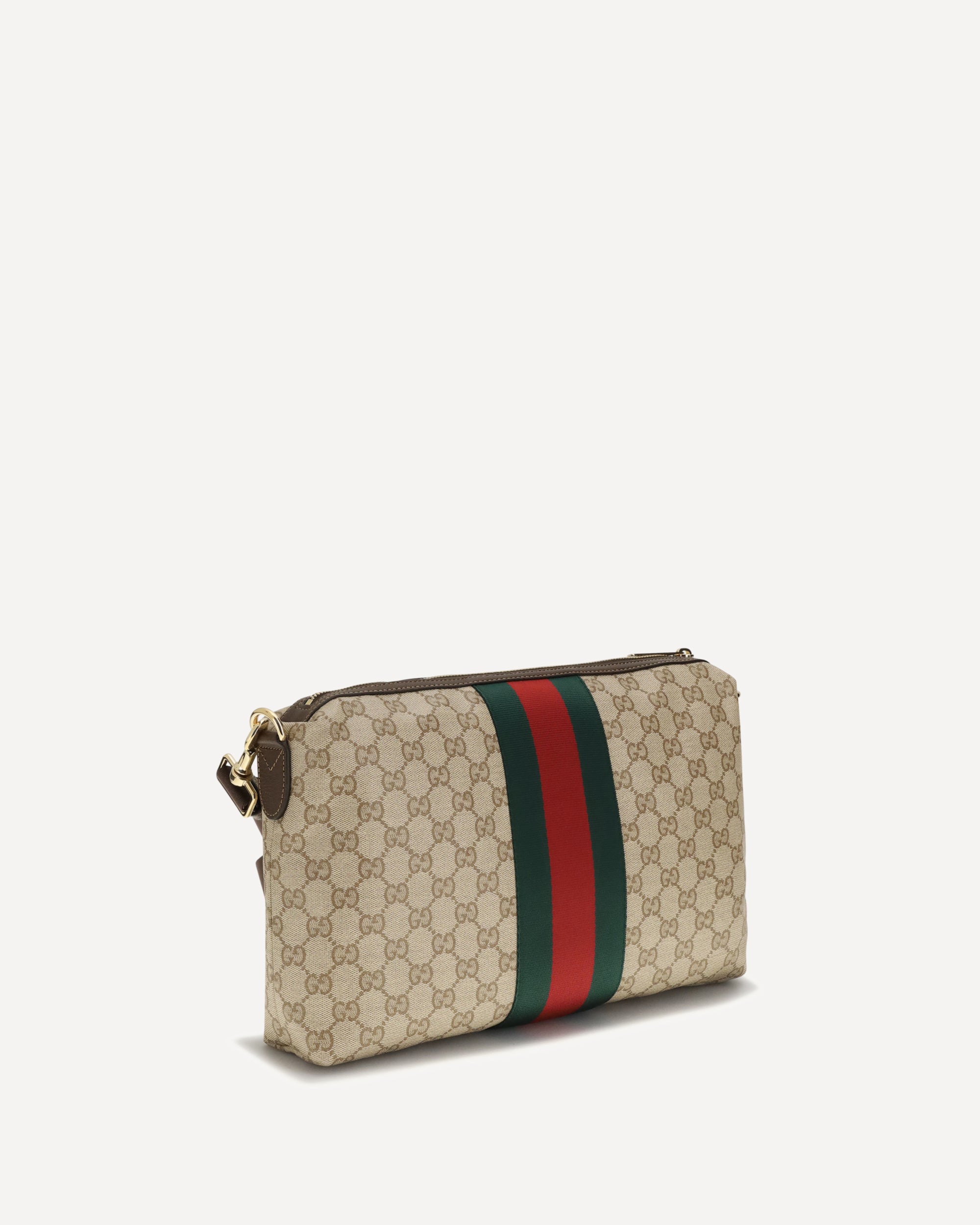 Gucci Medium GG Shoulder Bag with Web stripe, view 2