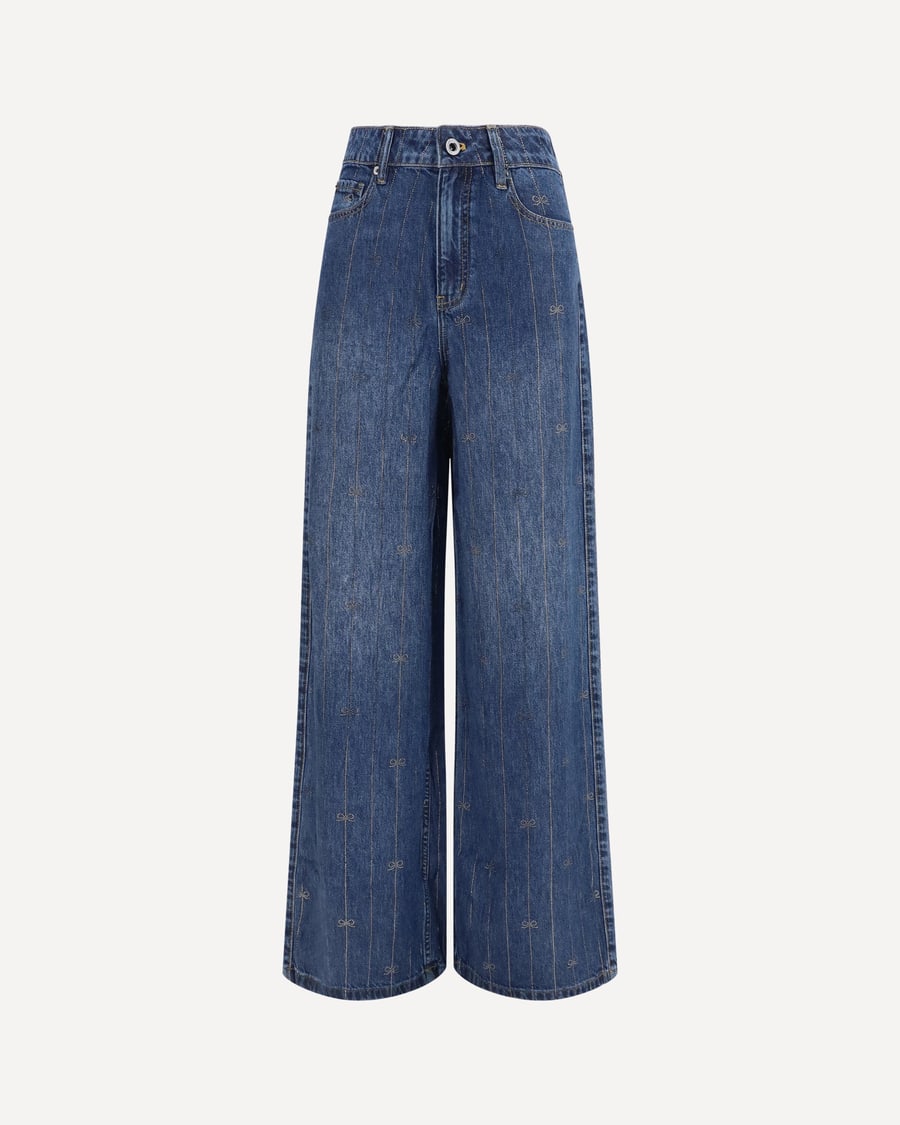 self-portrait Crystal-striped Jeans