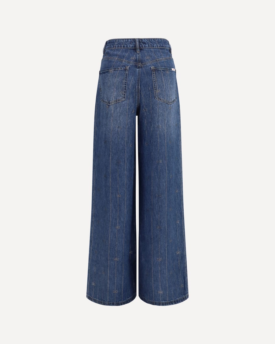 self-portrait Crystal-striped Jeans, view 4