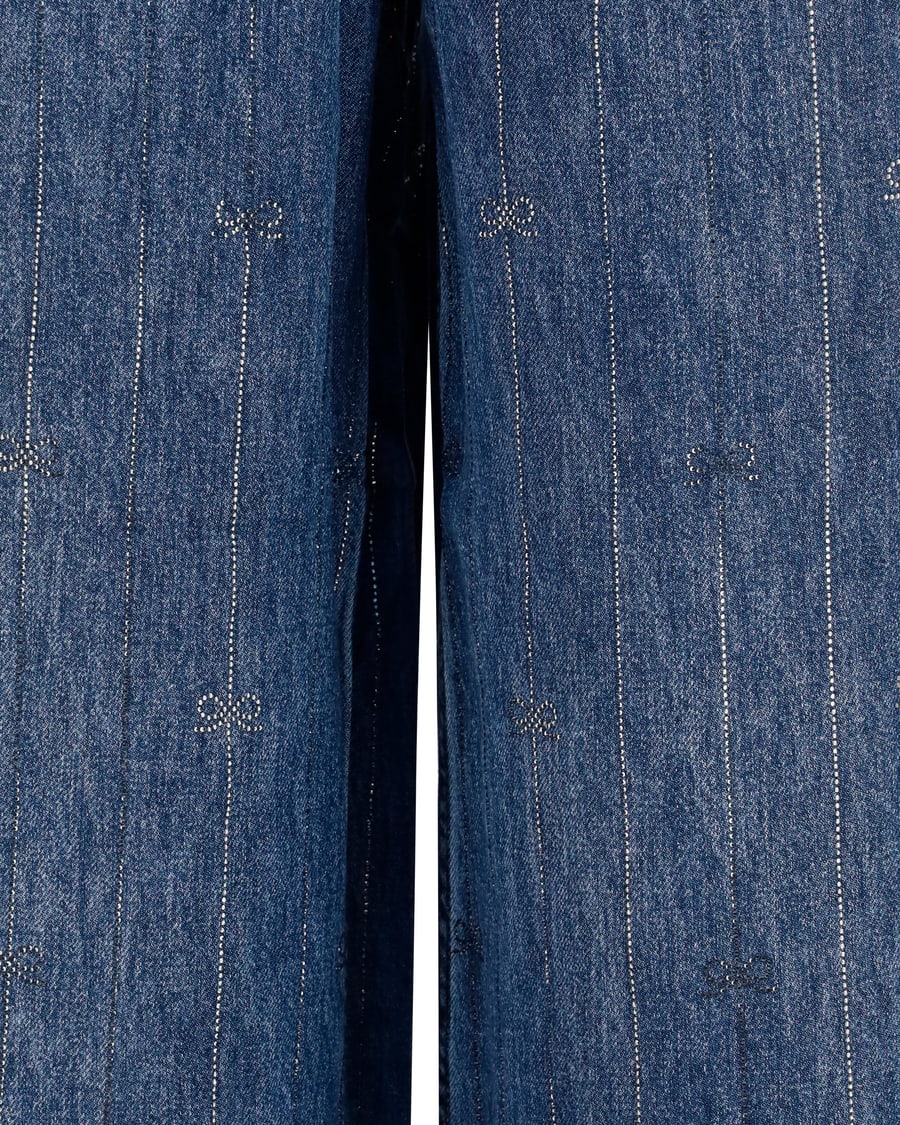 self-portrait Crystal-striped Jeans, view 5