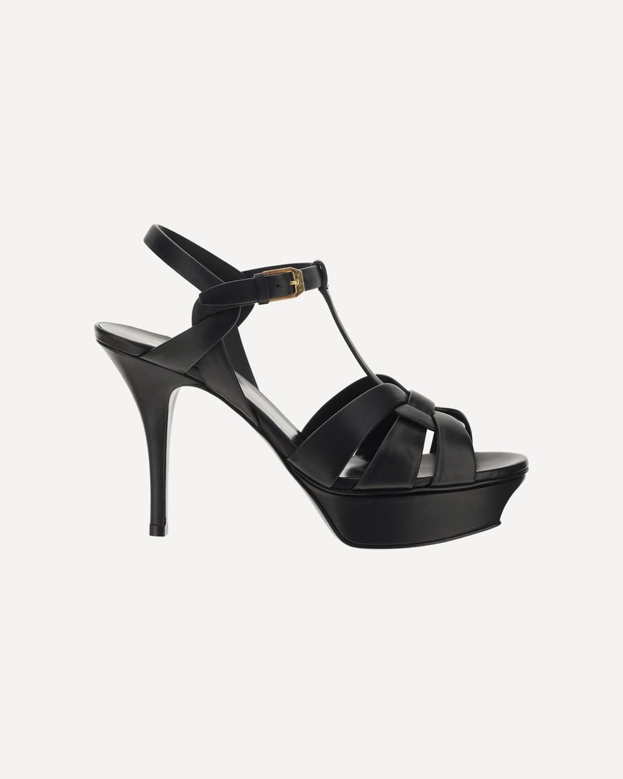 Saint Laurent Leather platform Sandals, view 3