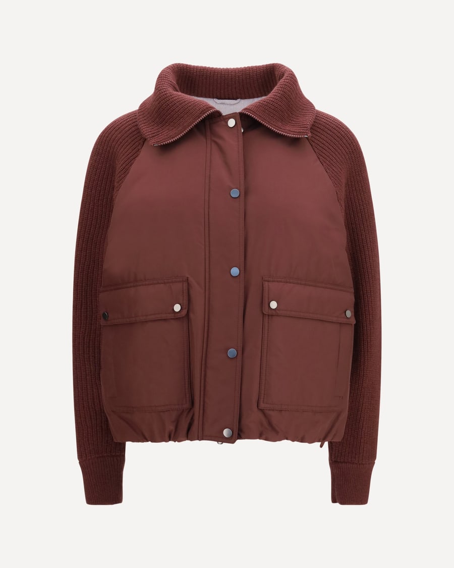Brunello Cucinelli Down Jacket with wool sleeves, view 3