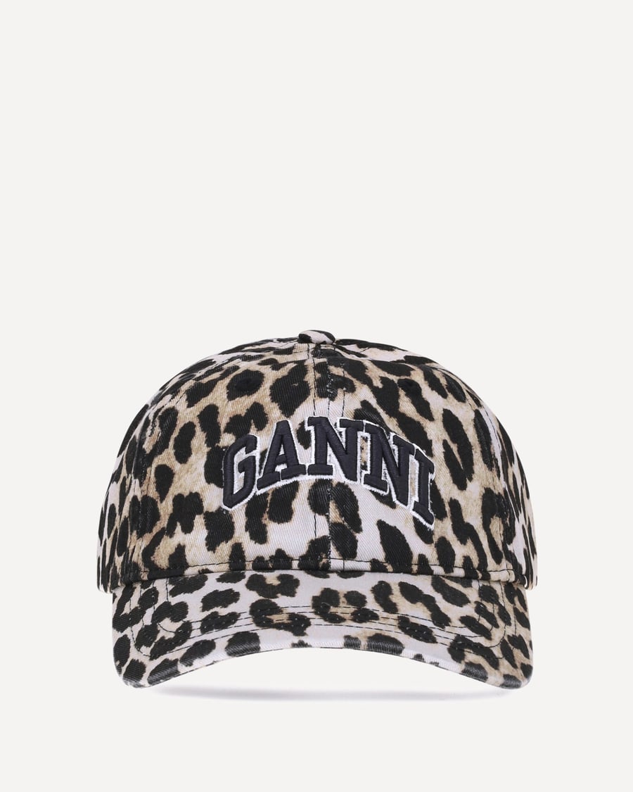 Ganni Leopard Baseball Hat