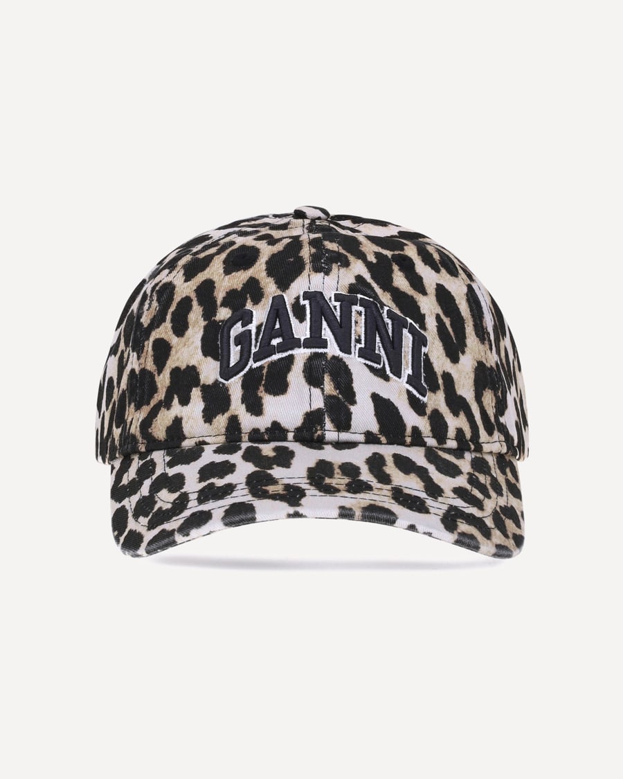 Ganni Leopard Baseball Hat, view 3