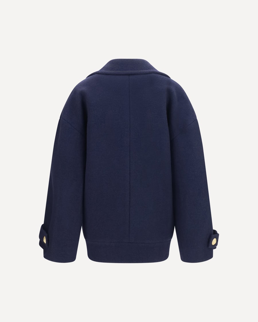 Balmain Double-breasted wool Coat with buttons, view 4