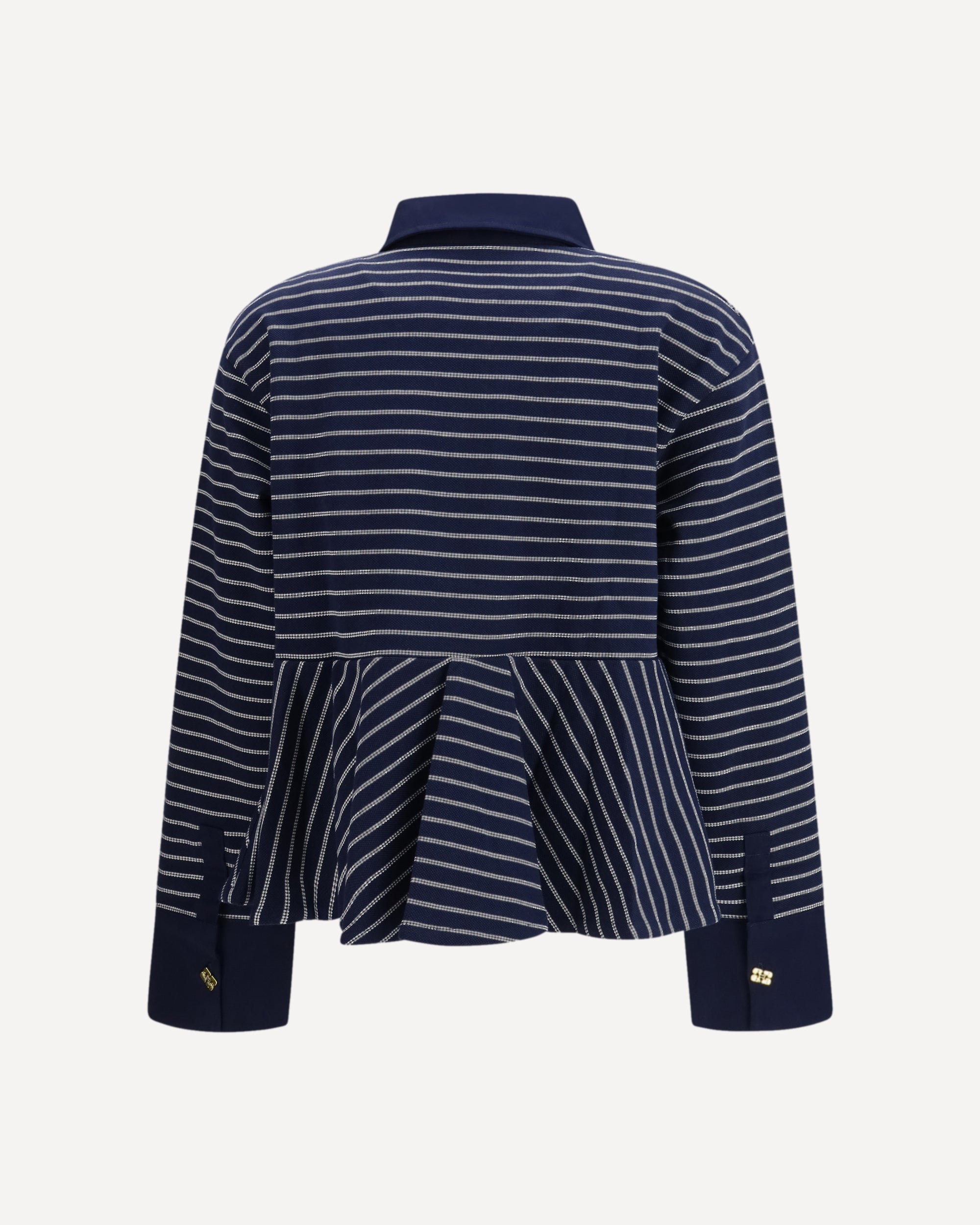 Ganni Striped Polo Shirt, view 2