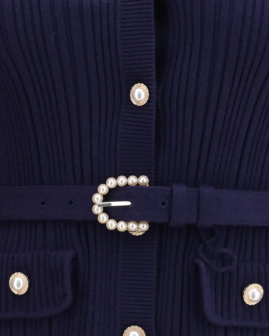 self-portrait Ribbed Cardigan, view 5