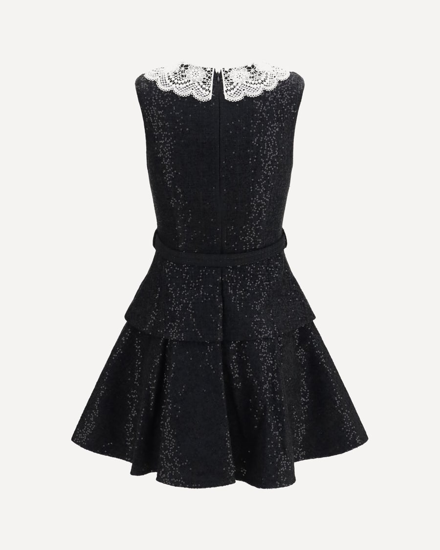 self-portrait Sequin bouclé Dress, view 4