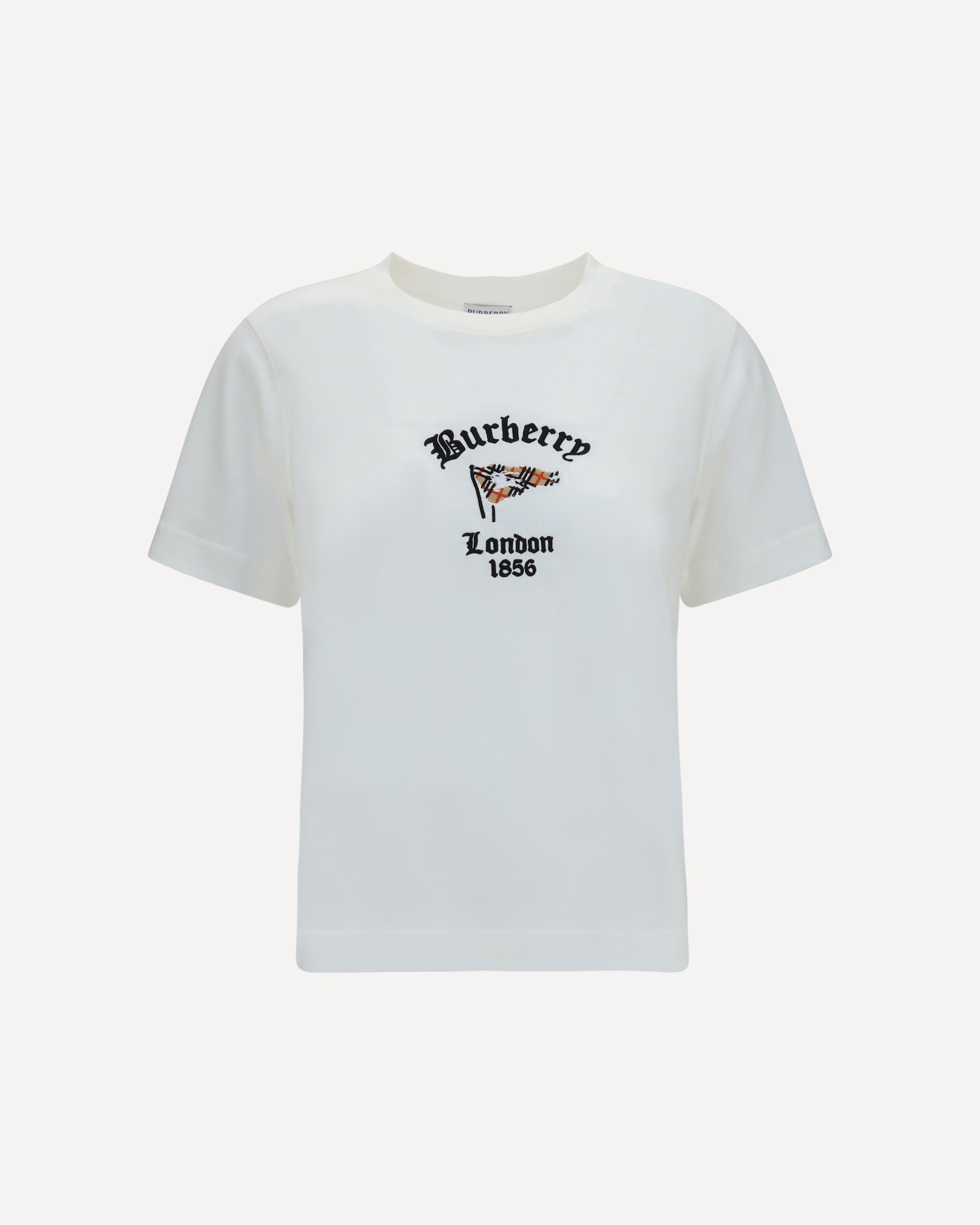 Burberry Cotton T-Shirt with Check Flag