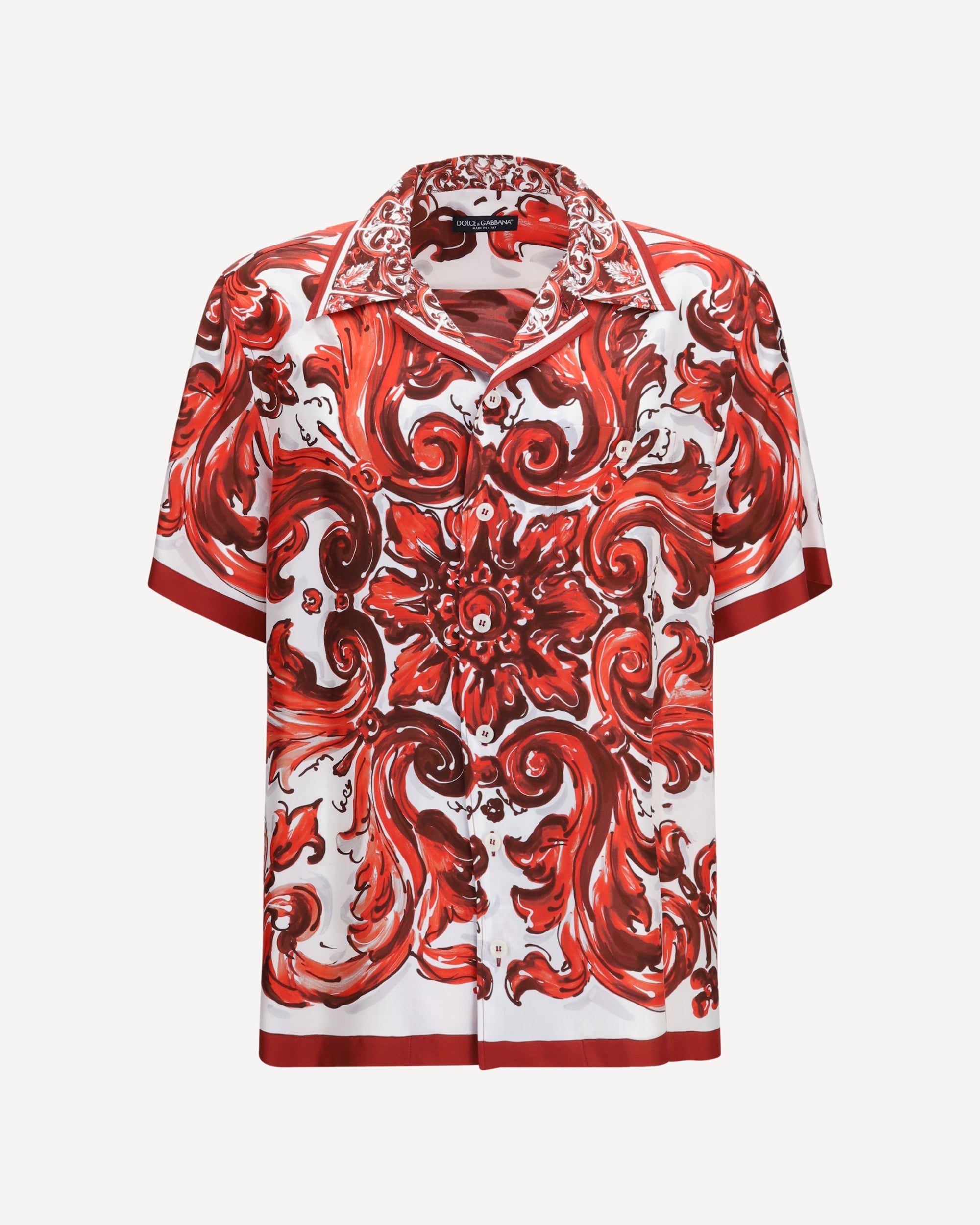 Dolce & Gabbana Maiolica print Hawaii Shirt in silk twill