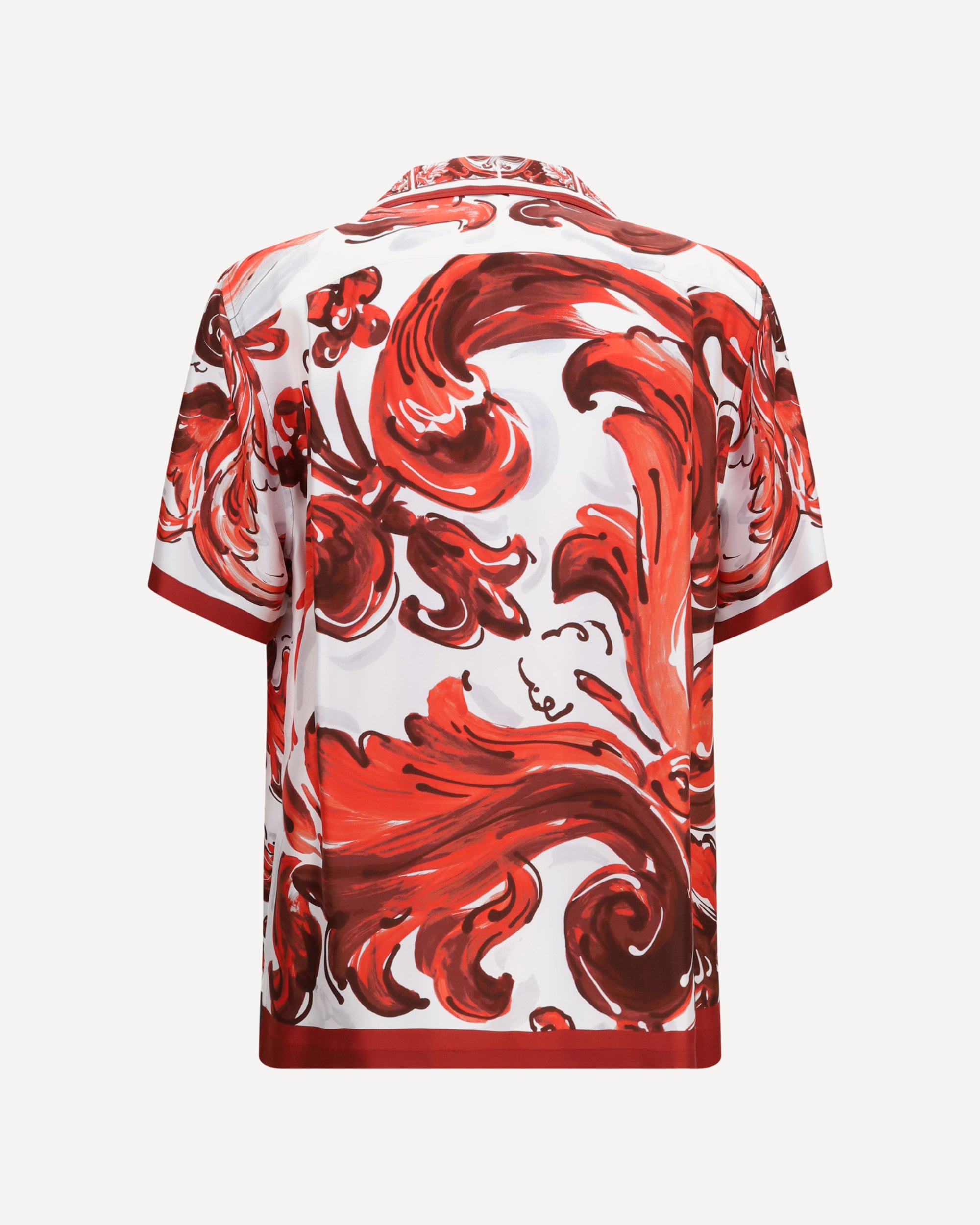 Dolce & Gabbana Maiolica print Hawaii Shirt in silk twill, view 2