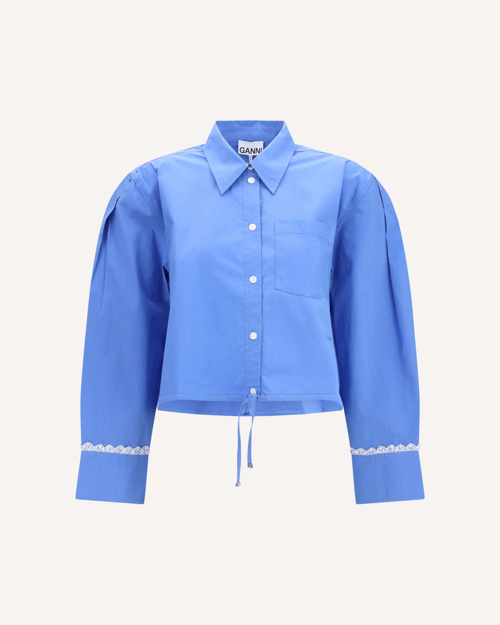 Ganni Cotton Shirt with lace details