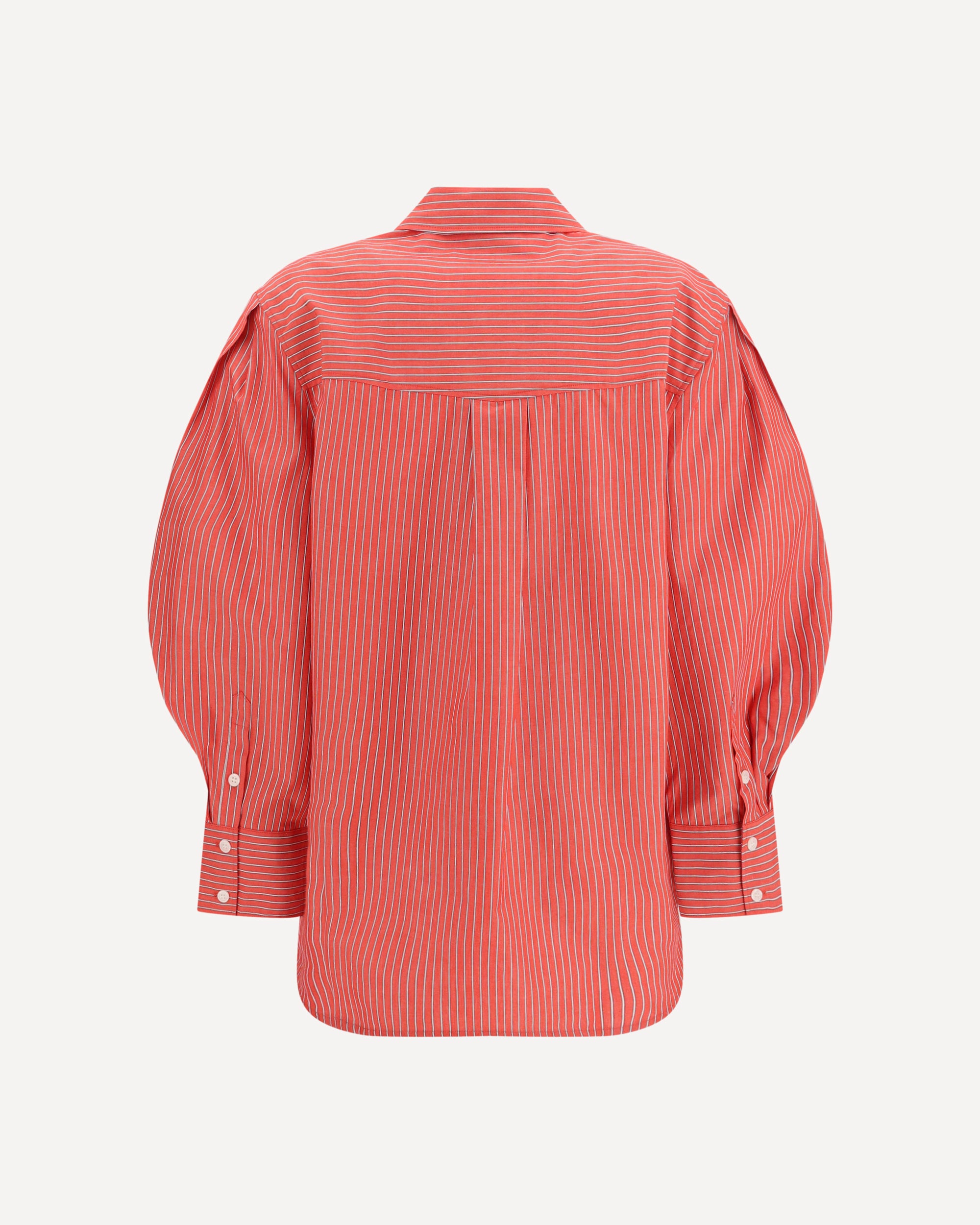 Ganni Striped cotton Shirt with balloon sleeves, view 2