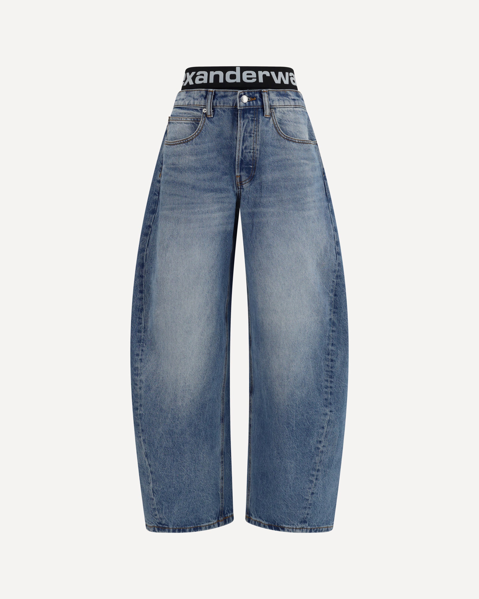 ALEXANDER WANG Layered belt logo-waist Jeans