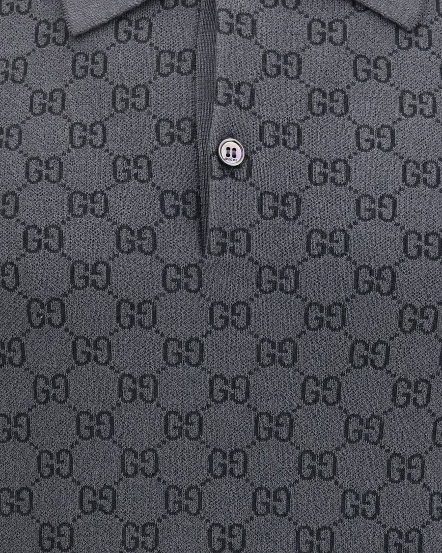 Gucci GG jacquard wool and silk Polo Shirt, view 5