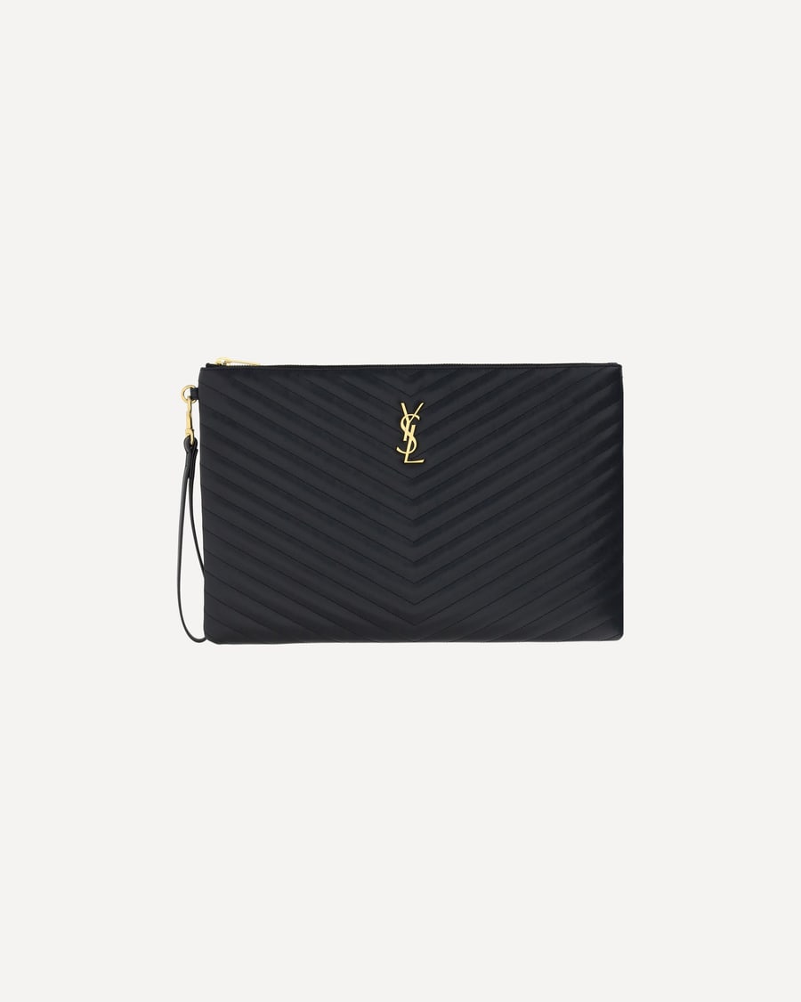 Saint Laurent Leather Pouch, view 3
