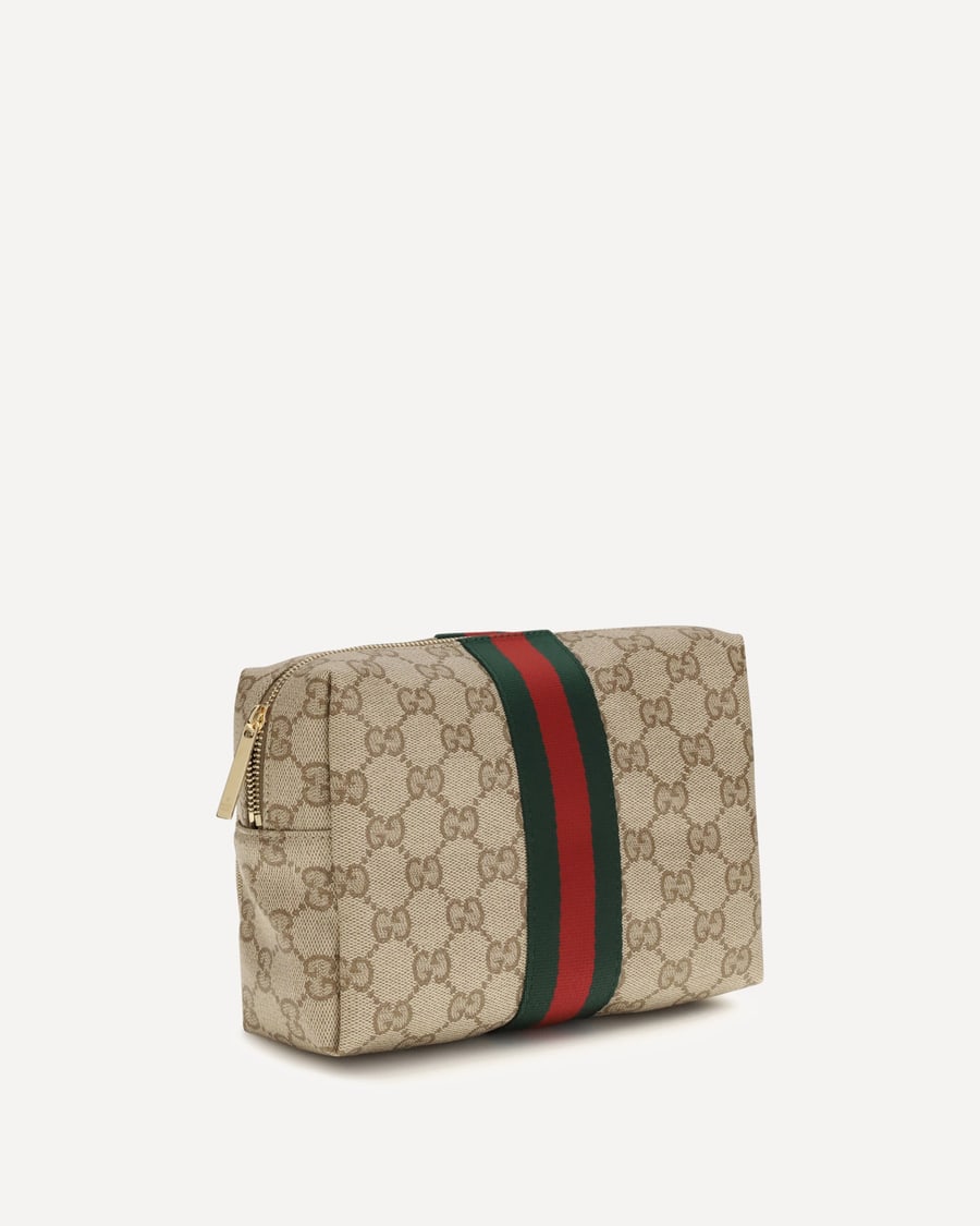 Gucci Medium Beauty Case with Web stripe, view 2