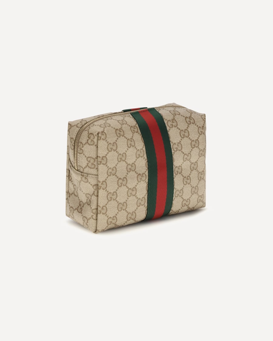 Gucci Medium Beauty Case with Web stripe, view 4