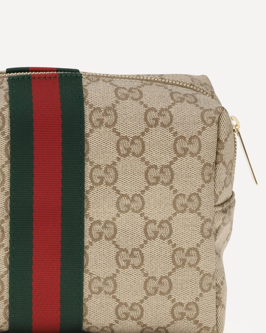 Gucci Medium Beauty Case with Web stripe, view 6