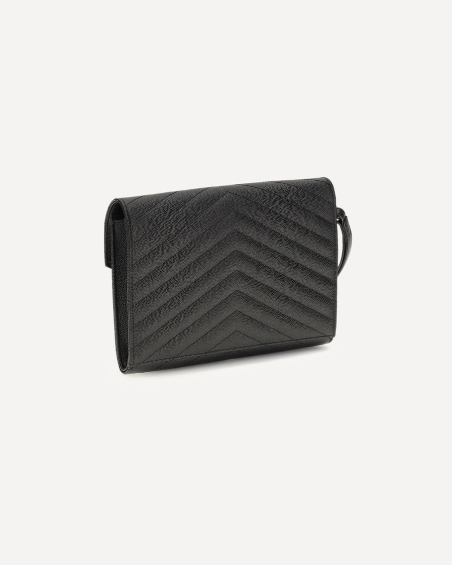 Saint Laurent Leather Clutch, view 5