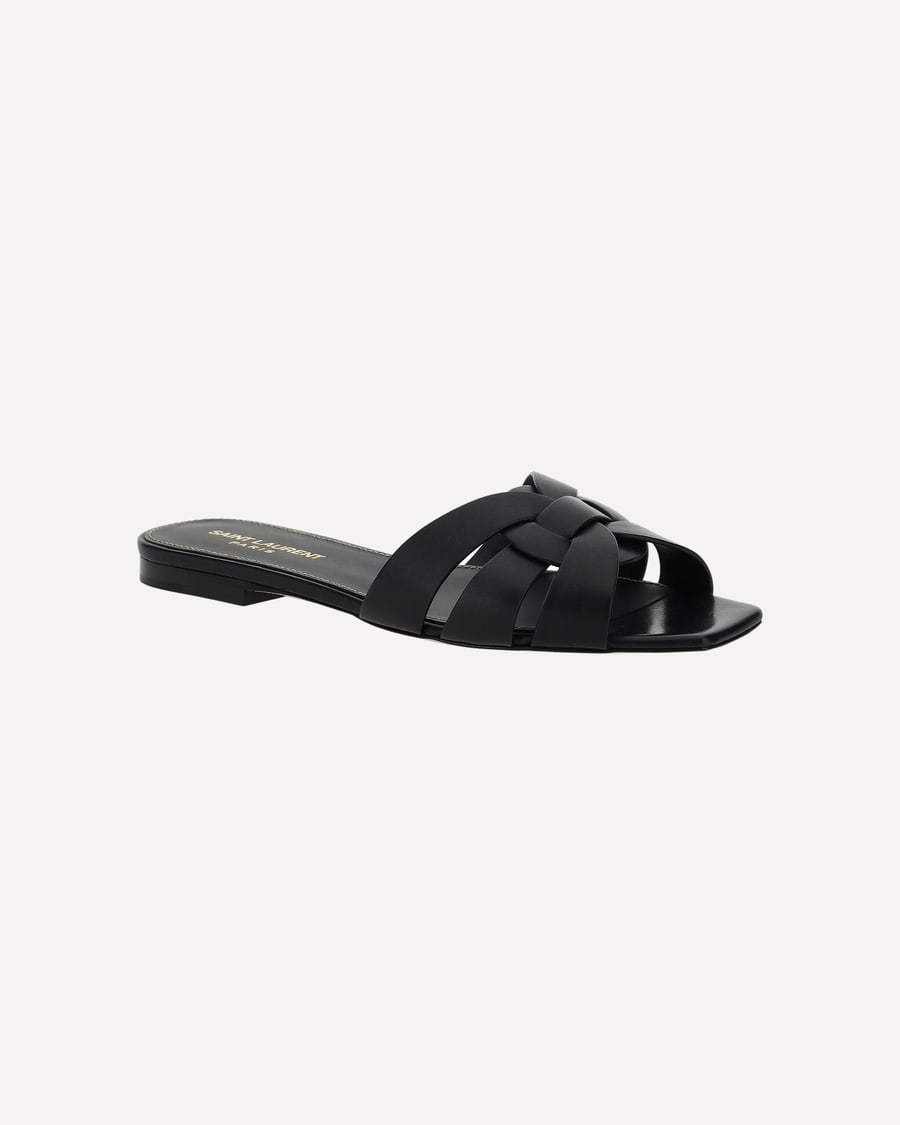 Saint Laurent Leather Sandals, view 4