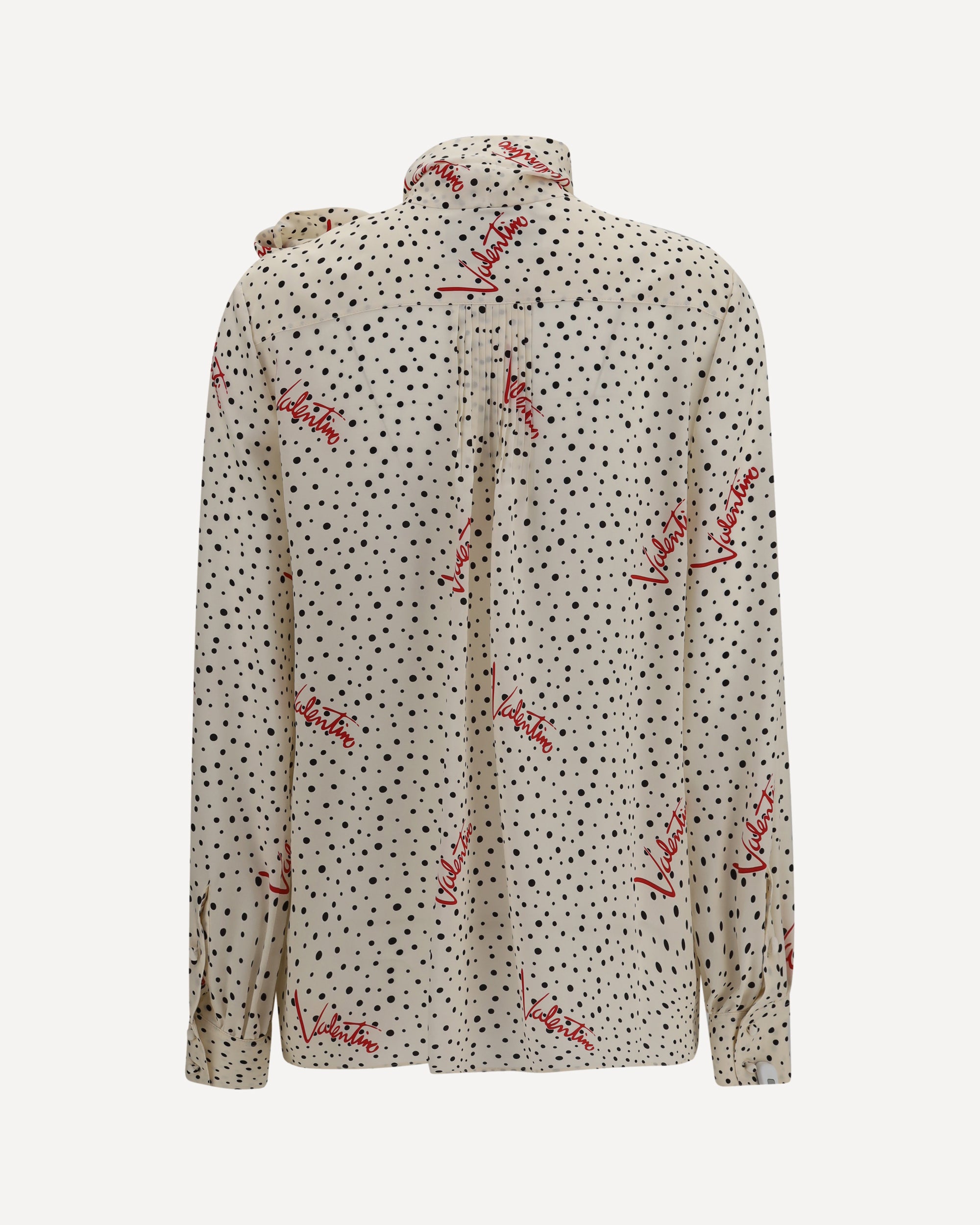 VALENTINO Crepe de chine bow-neck Shirt, view 2