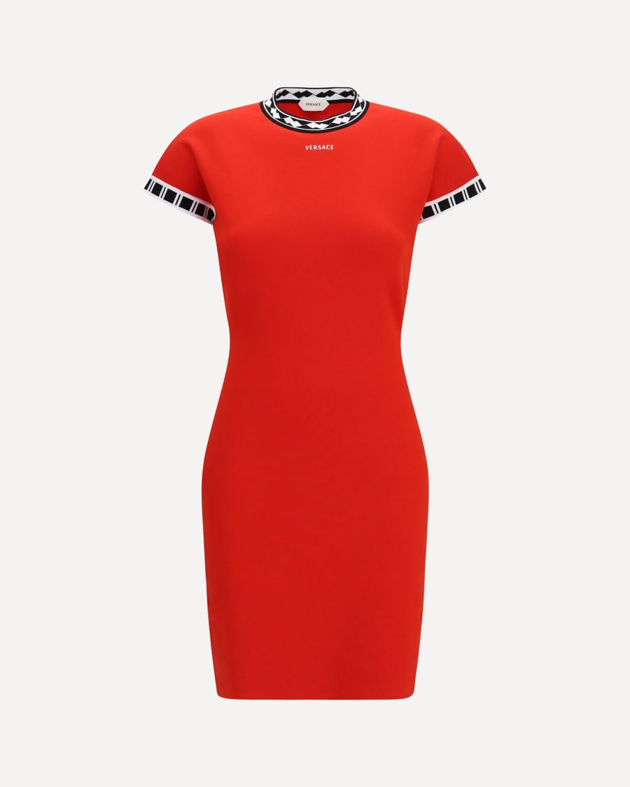 Versace Cotton knit mini Dress, view 3
