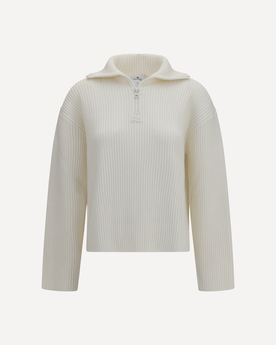 COURRÈGES Ribbed zip Sweater