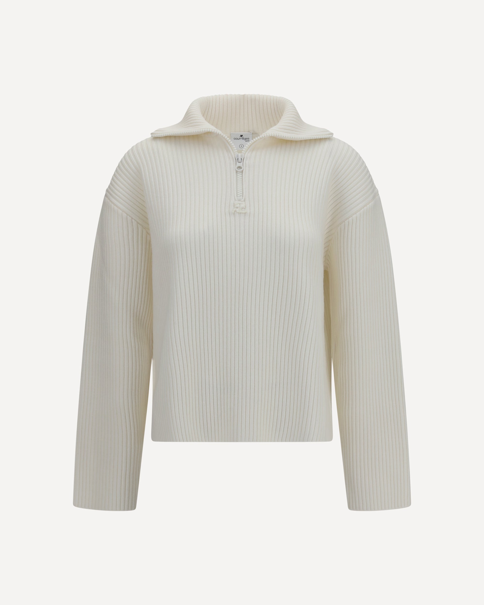 COURRÈGES Ribbed zip Sweater