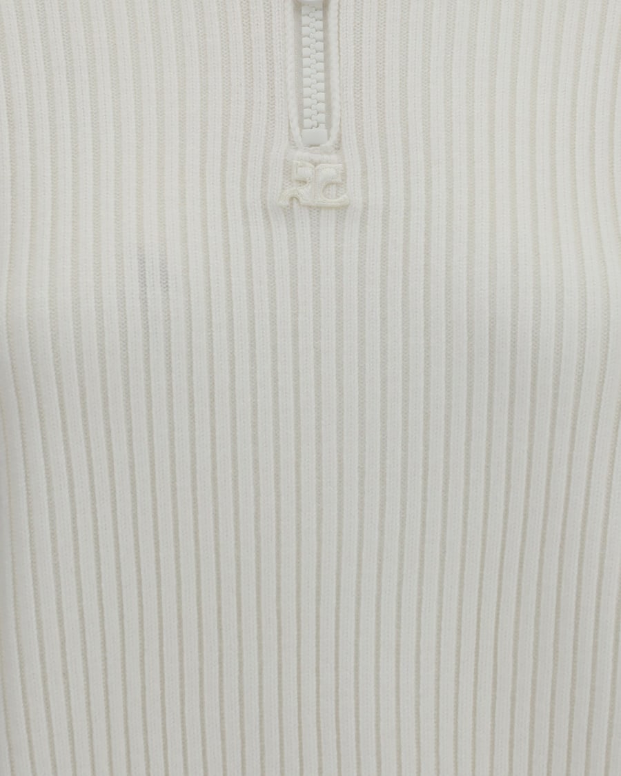 COURRÈGES Ribbed zip Sweater, view 5