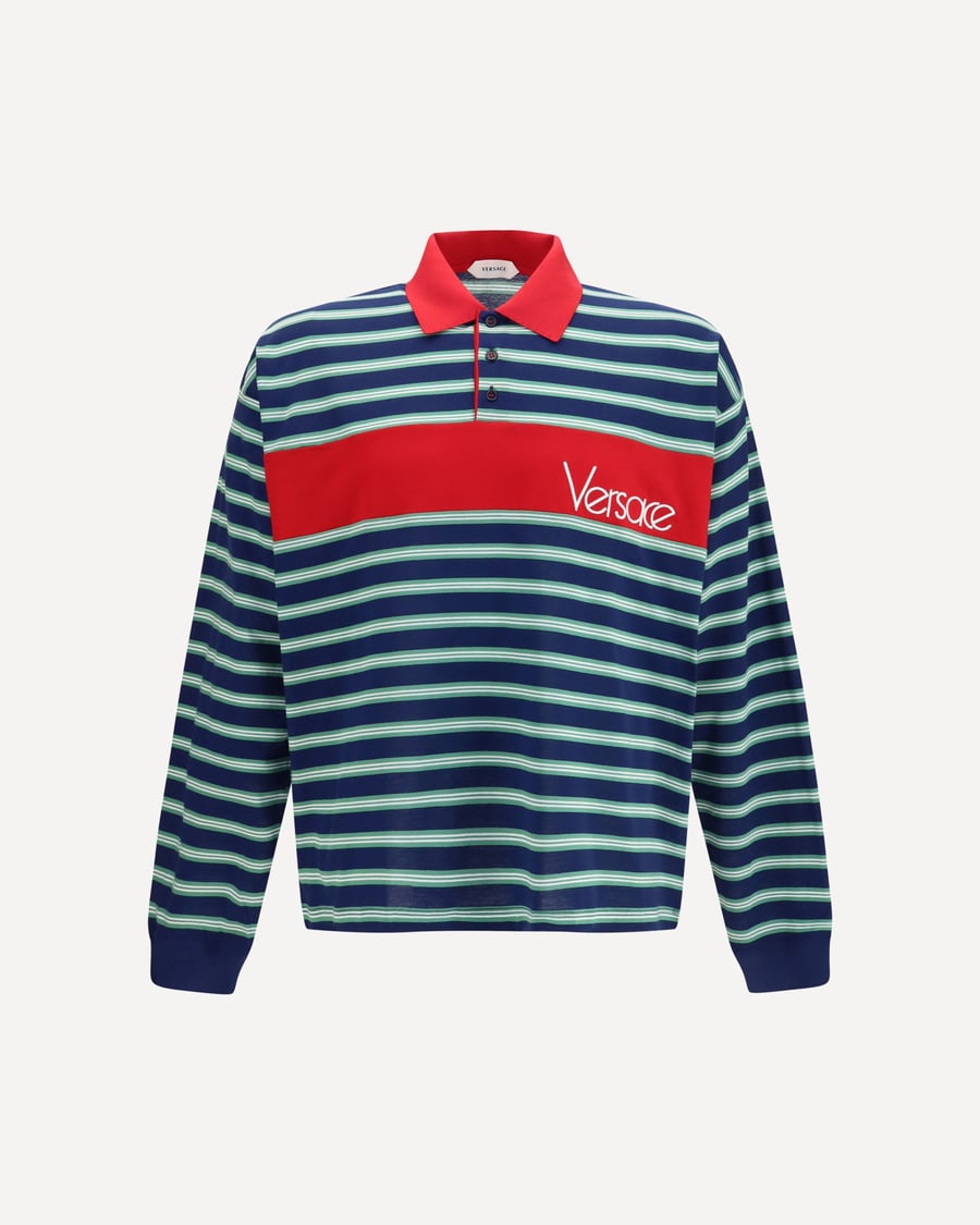 Versace Striped cotton Polo