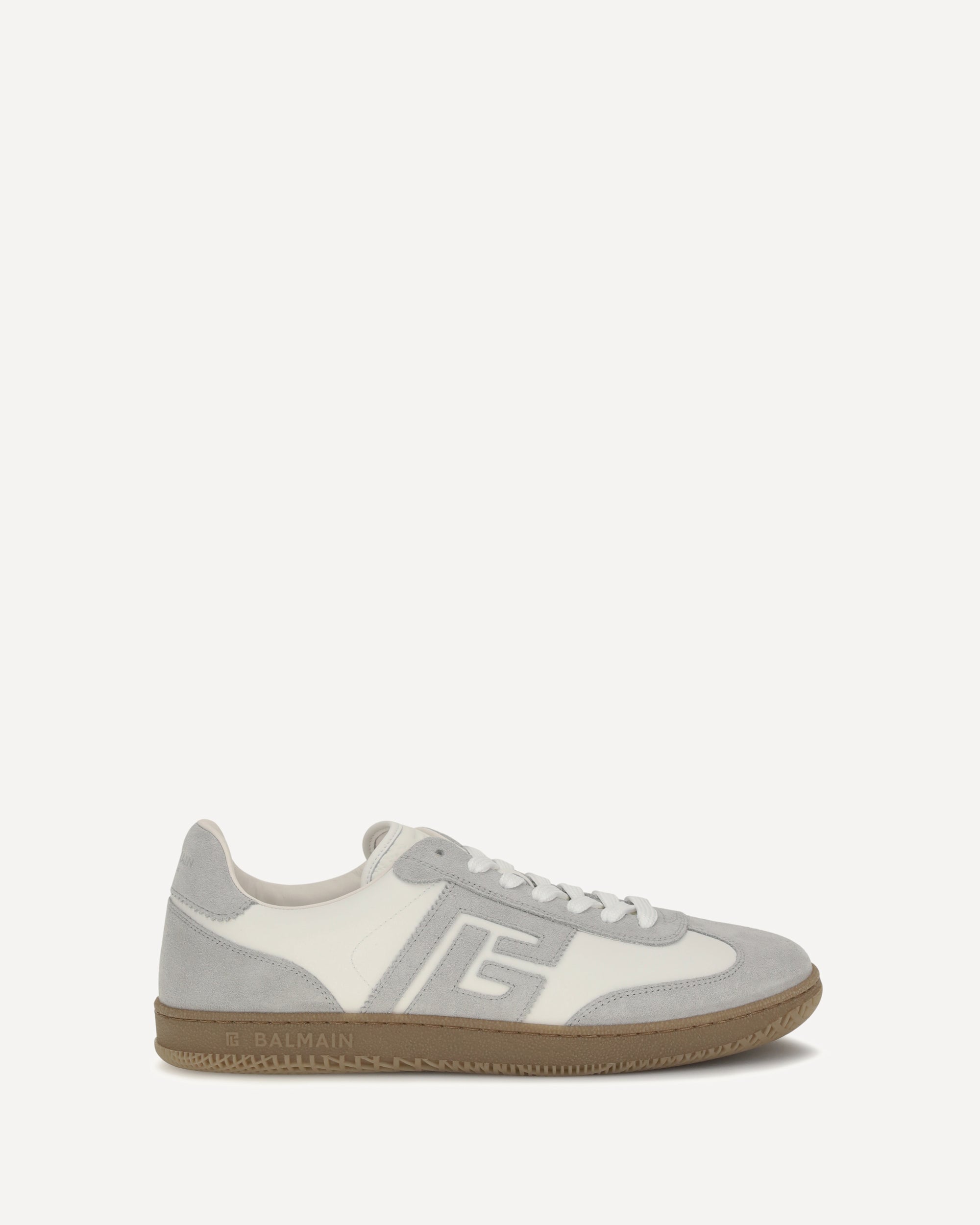 Balmain Swan Sneakers in suede and smooth leather
