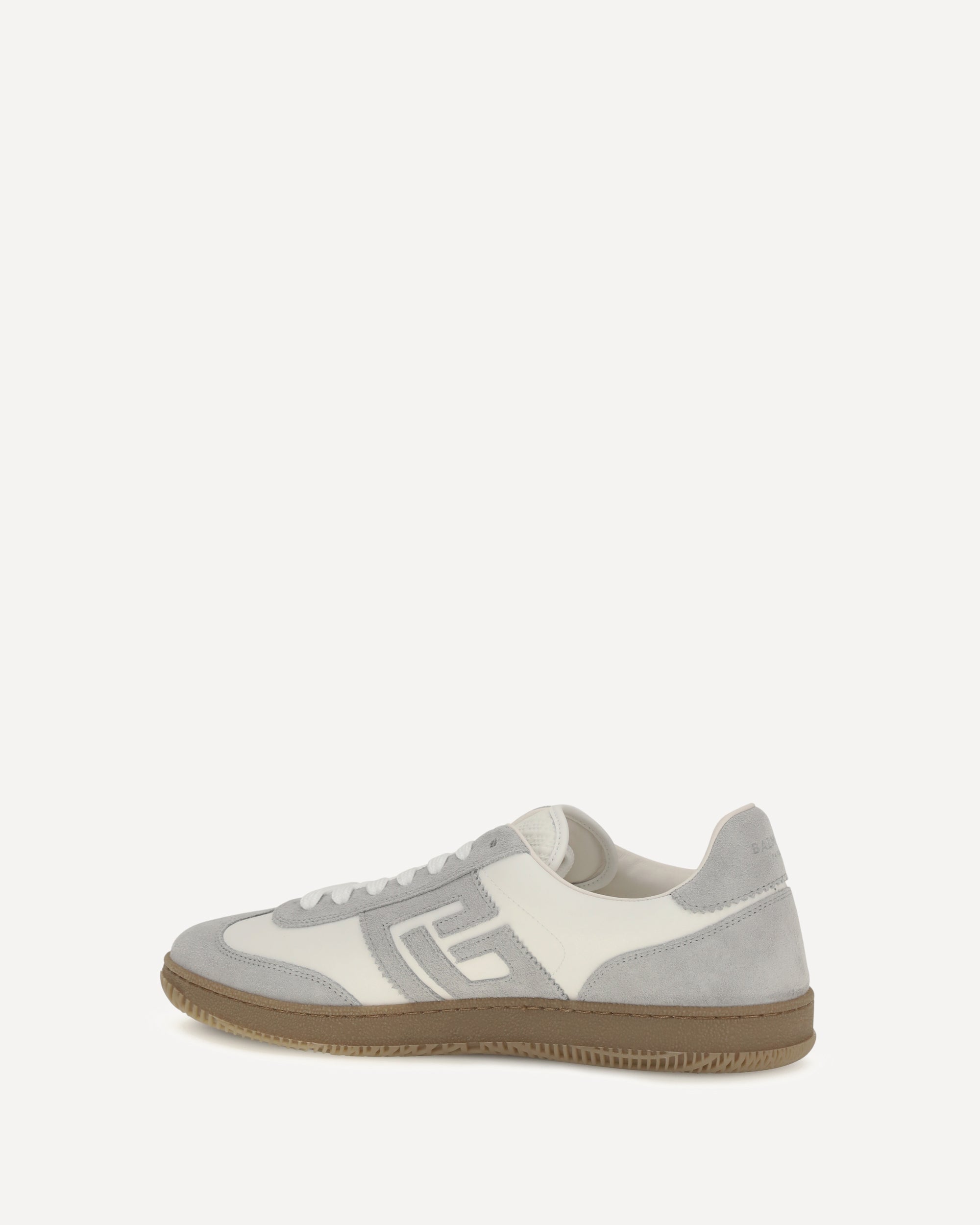 Balmain Swan Sneakers in suede and smooth leather, view 2