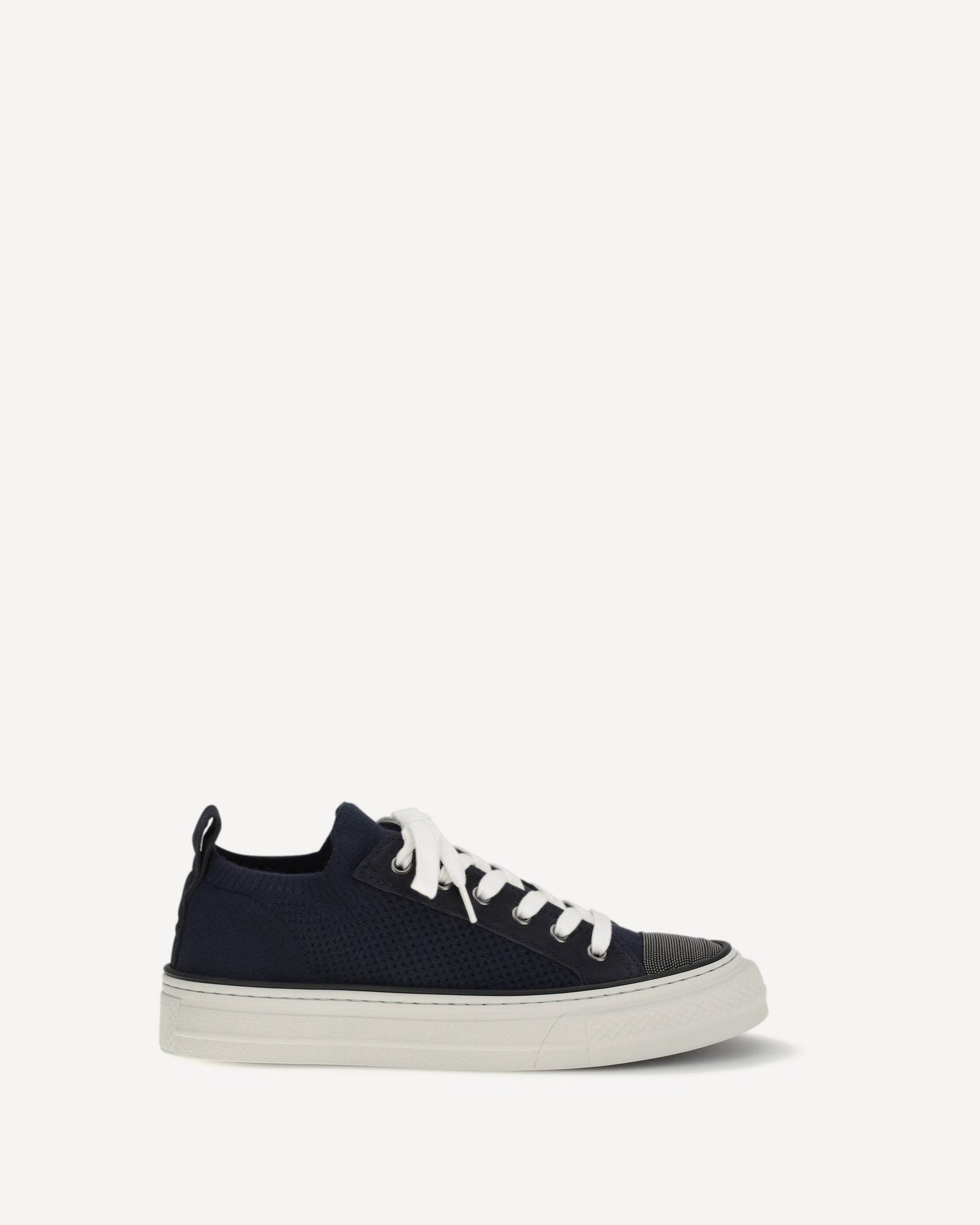 Brunello Cucinelli Cotton knit and suede Sneakers