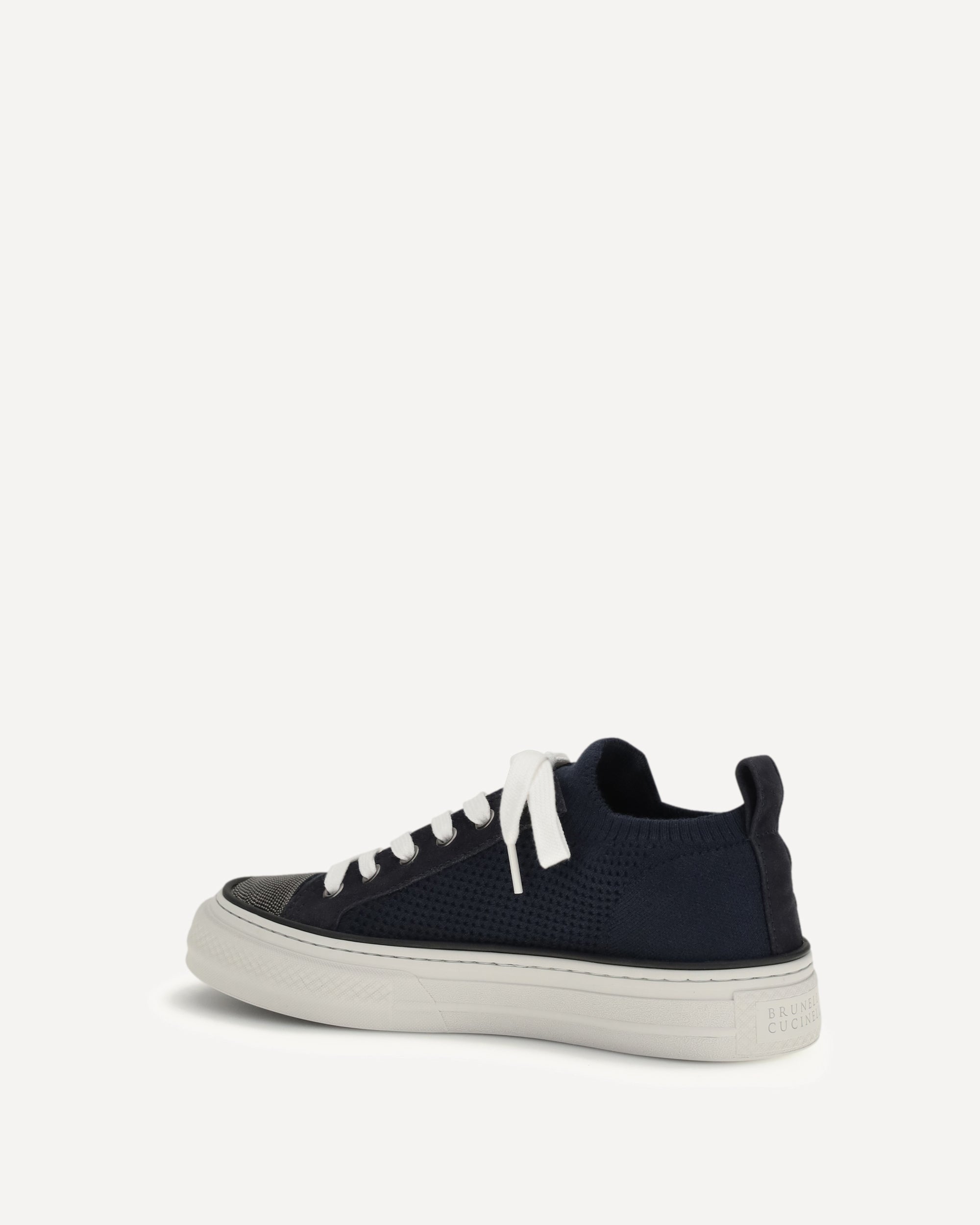 Brunello Cucinelli Cotton knit and suede Sneakers, view 2