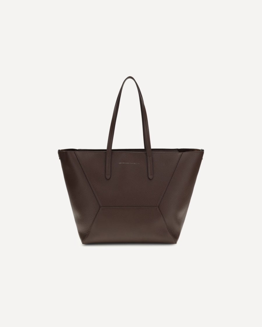 Brunello Cucinelli Leather Tote Bag, view 3