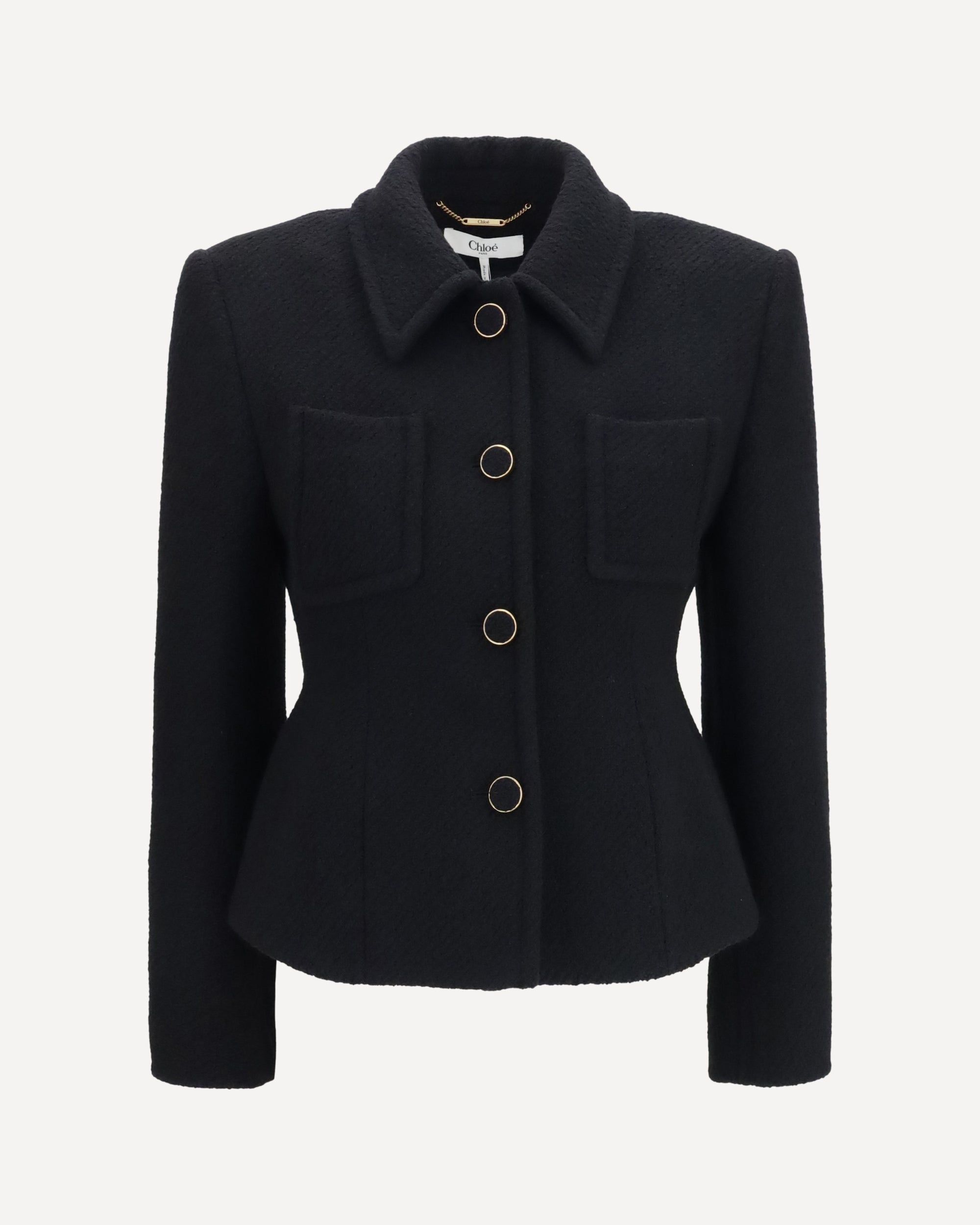 Chloé Cropped single-breasted Blazer with fabric buttons