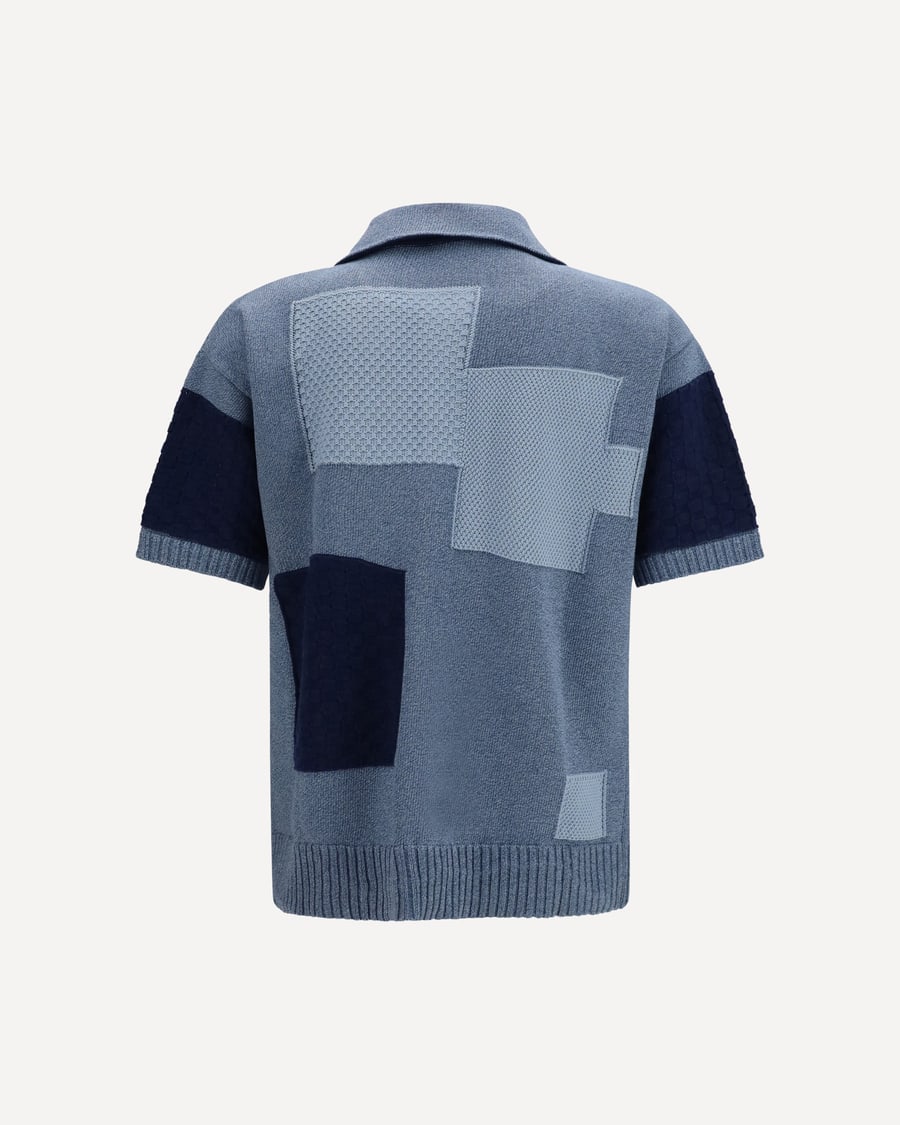 LANEUS Short-sleeve patchwork Cardigan, view 2