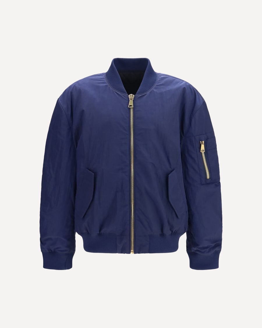 Balmain Nylon Bomber Jacket with embroidered back logo