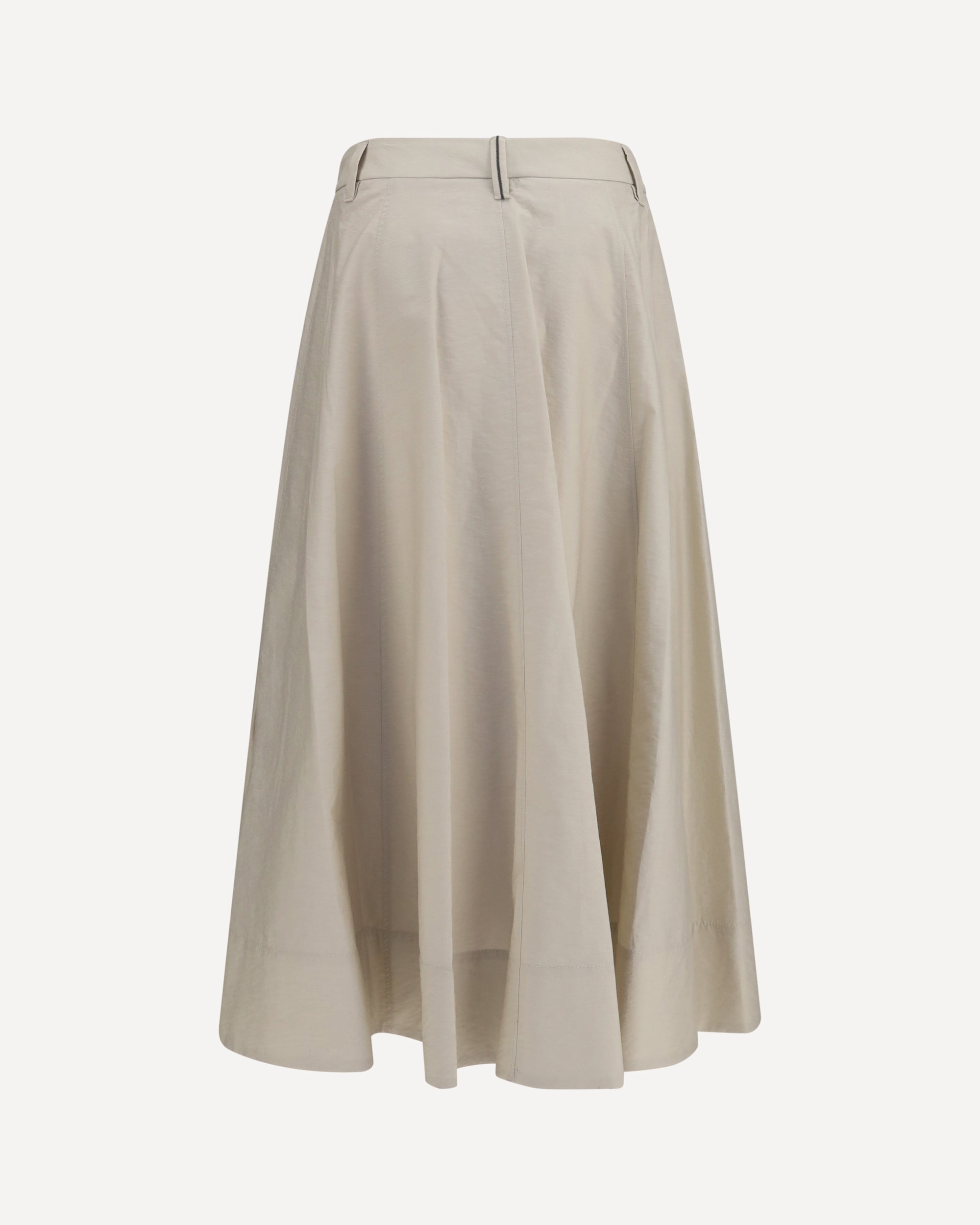 Brunello Cucinelli Cotton poplin Skirt with monili detail, view 2