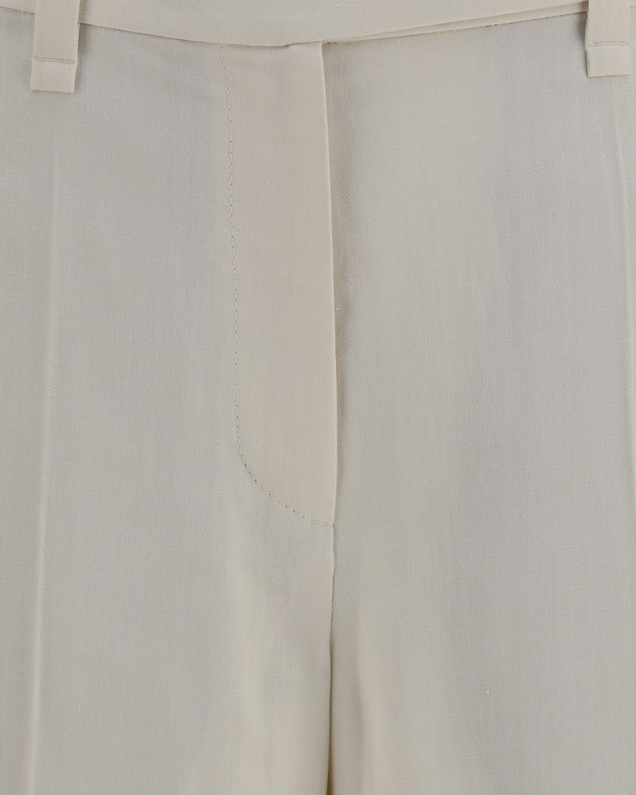 Brunello Cucinelli Cigarette Pants in fluid viscose and linen twill, view 5
