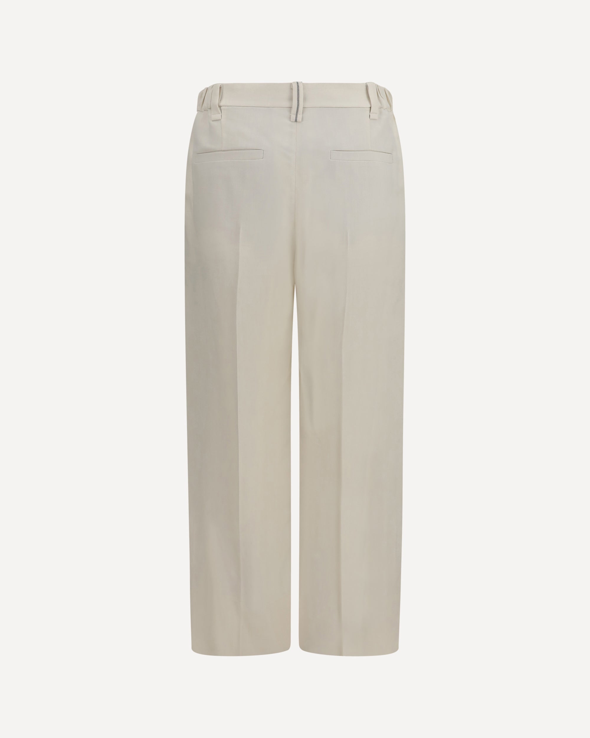 Brunello Cucinelli Cigarette Pants in fluid viscose and linen twill, view 2