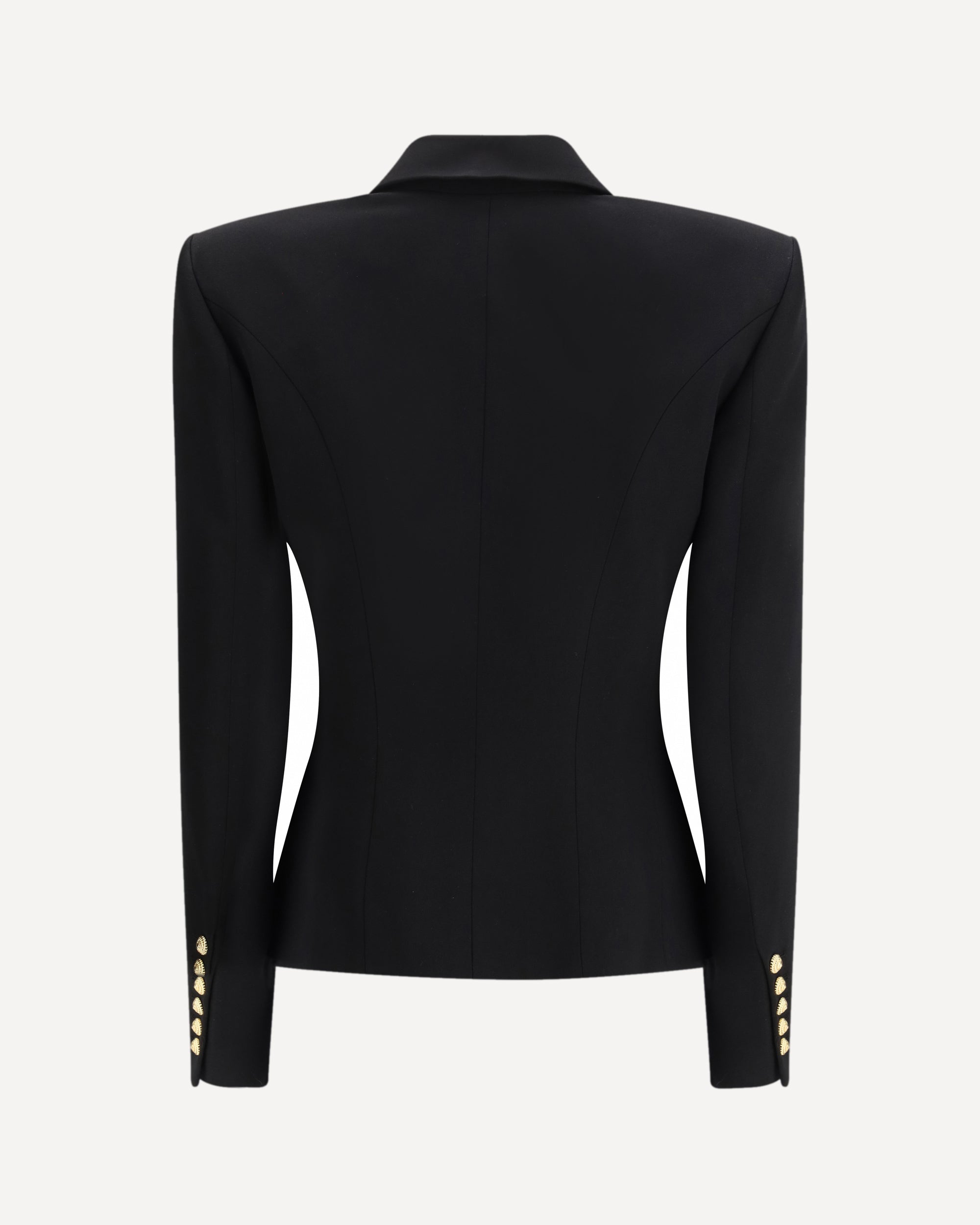 Balmain 6 Buttons Fitted Grain De Poudre Jacket, view 2