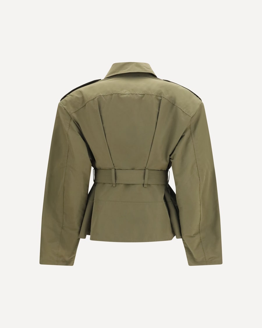 Alexander McQueen Cropped belted high-neck Jacket, view 2