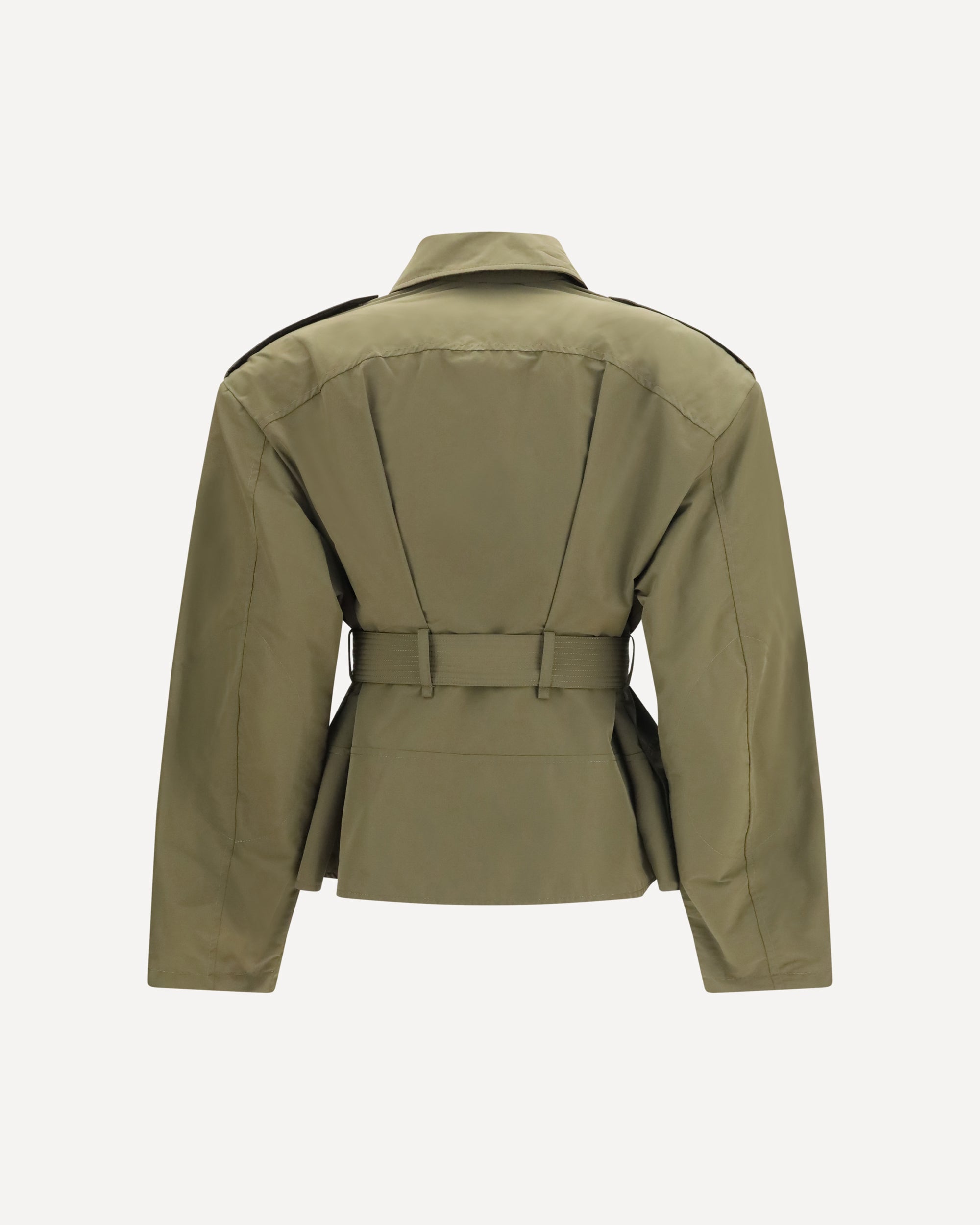 Alexander McQueen Cropped belted high-neck Jacket, view 2