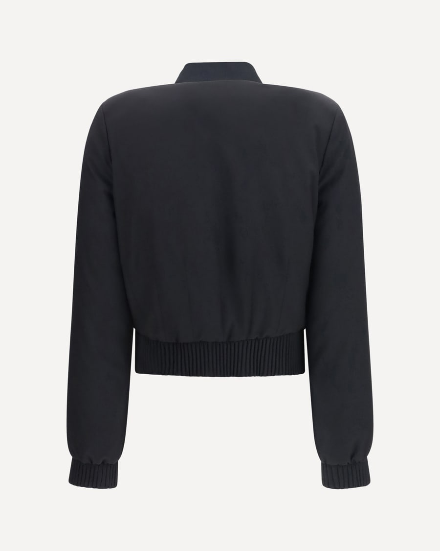 Alexander McQueen Buttoned Bomber Jacket with visible stitching, view 4