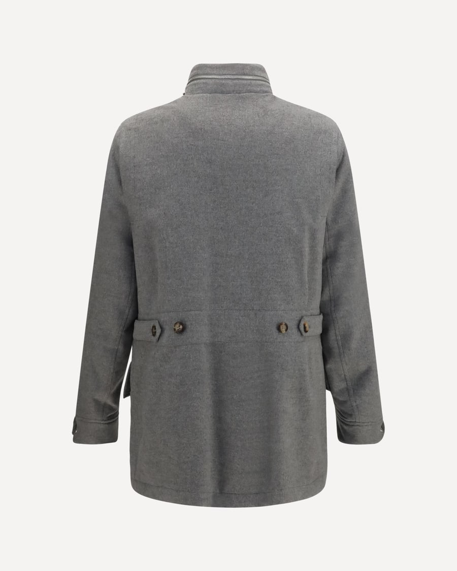 Brunello Cucinelli Cashmere Jacket with zip and buttons, view 4