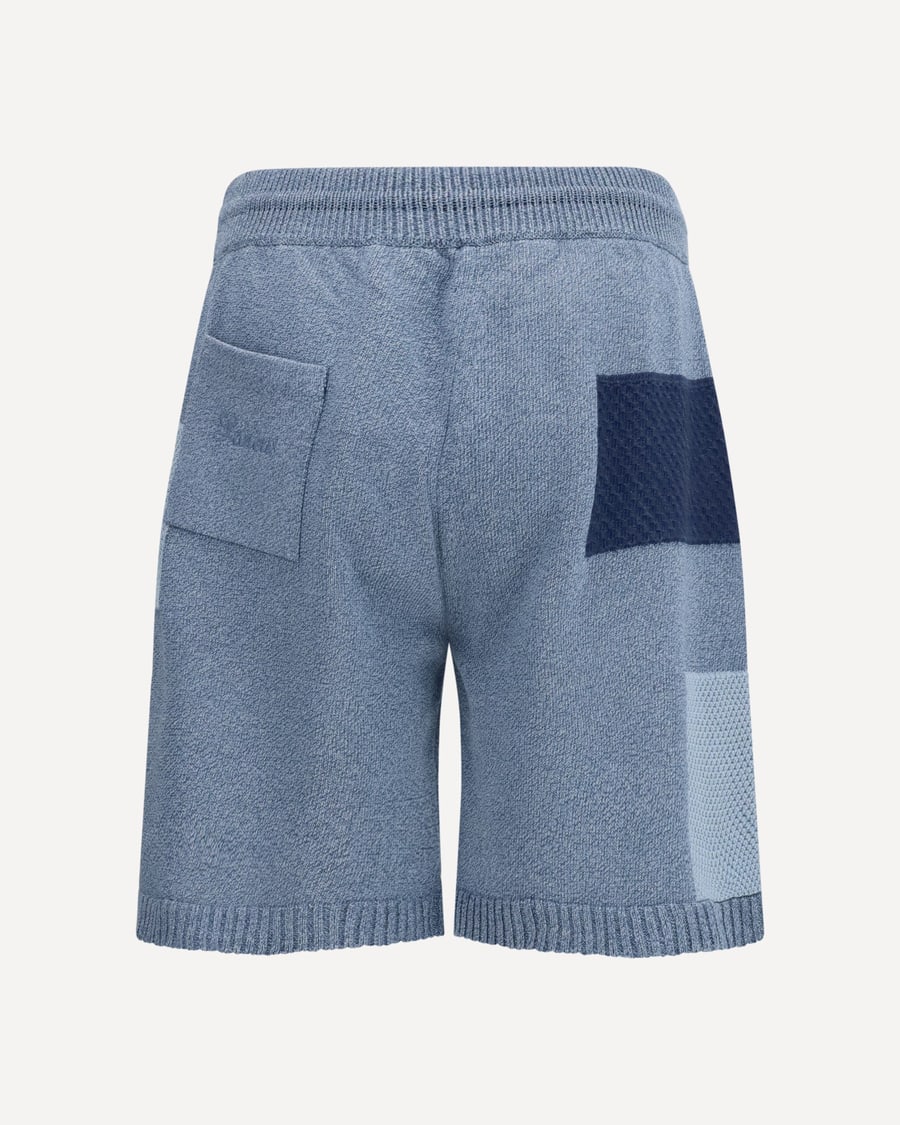 LANEUS Patchwork cotton knit Shorts, view 4